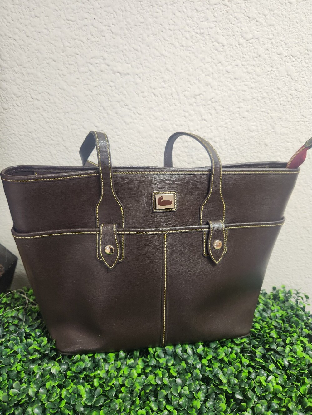 Dooney & Bourke Camden Saffiano Leather Double Pocket Tote bag